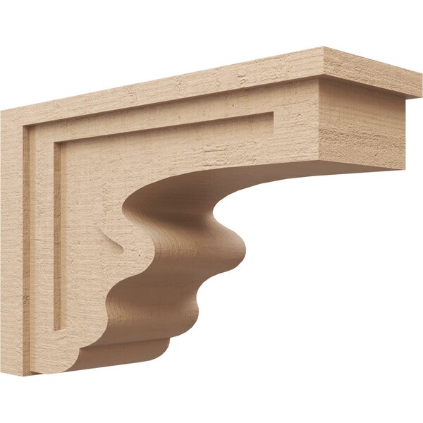 Ekena Millwork 8"W x 24"D x 16"H Classic Highland Rough Cedar Woodgrain TimberThane Corbel, Primed Tan CORUR08X24X16HLDRCPR - main